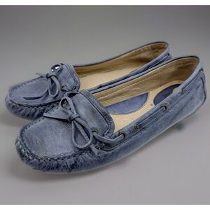 FRYE Reagan Campus Driver Women 7 Leather Sapphire Loafers 72285‎